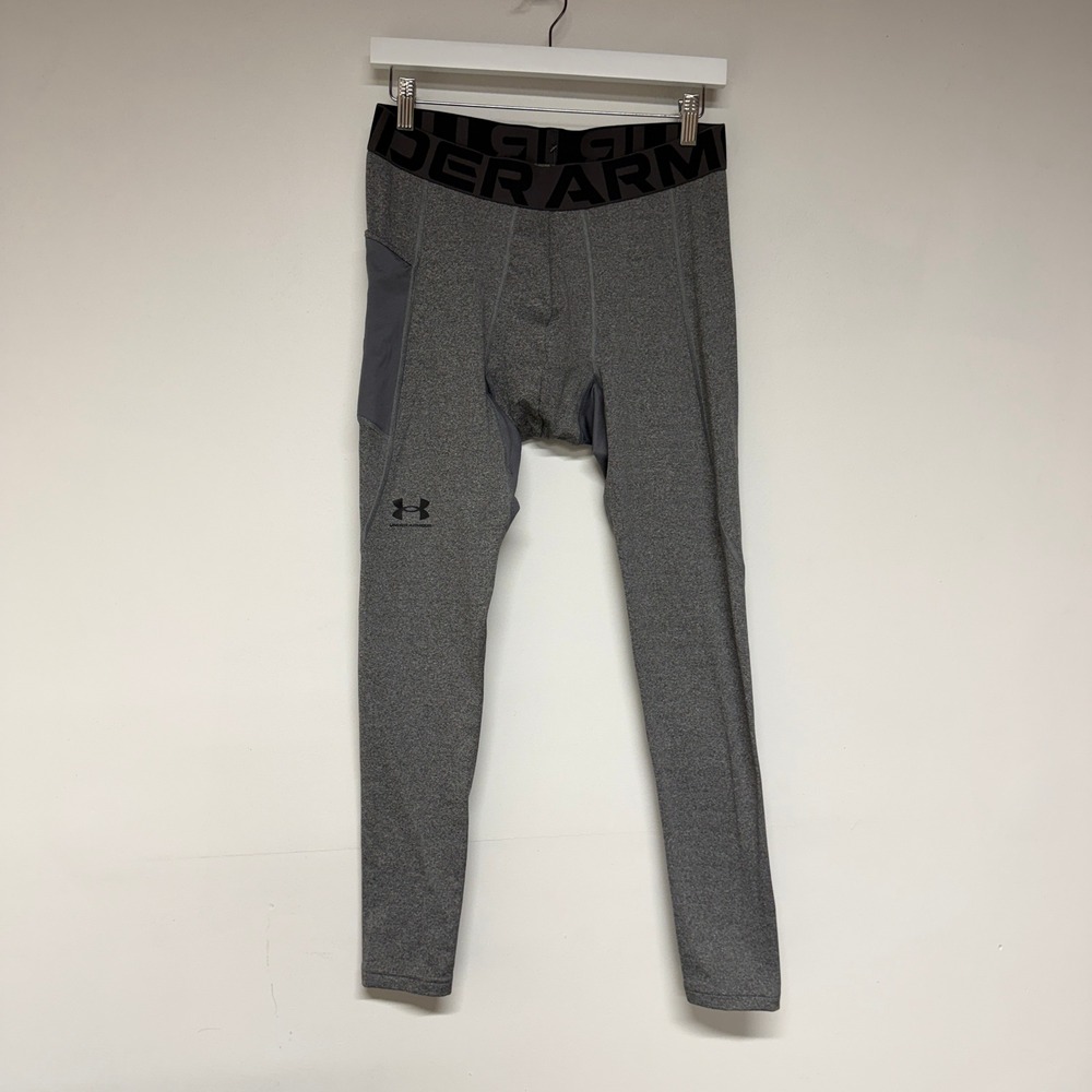 Under Armour Mens ColdGear Compression Pants Gray Base Layer